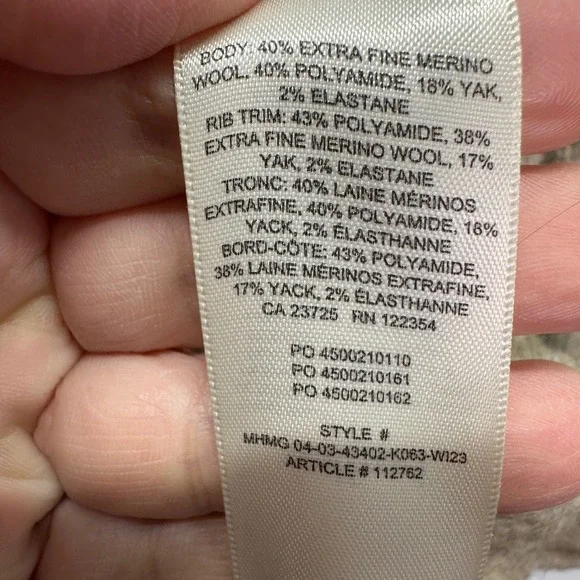 Wilfred Aritzia Holly Sweater 2XS Merino Wool Yak Blend Tan Crewneck Oversized - Picture 5 of 7